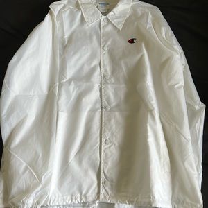 Champion Men's Coaches Jacket West Breaker Edition, White, X-Large